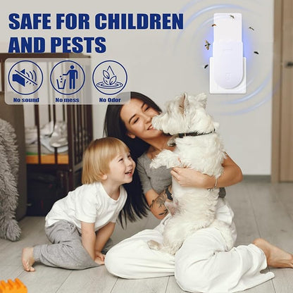 Flying Insect Trap, Fruit Fly Traps for Indoors,Plug-in Bug Trap Bug Light Trap Indoor for Mosquito, Fruit Flies, Moths, Gnats, Flies (1 Devices + 5 Refills)