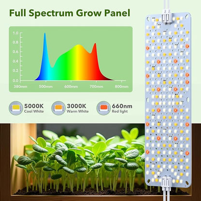 Full Spectrum Grow Lights,60W Plant Grow Lights for Indoor Plants with Daisy Chain Function, Sunlike Spectrum,960 LEDs and 4/8/12/16/20H Timer for Seed Starting(Pack5)