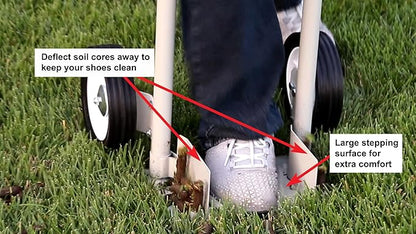 Step 'N Tilt Core Lawn Aerator Version 4 Kit (3.4 Inch Standard Length Coring Tines Without Soil Core Container)