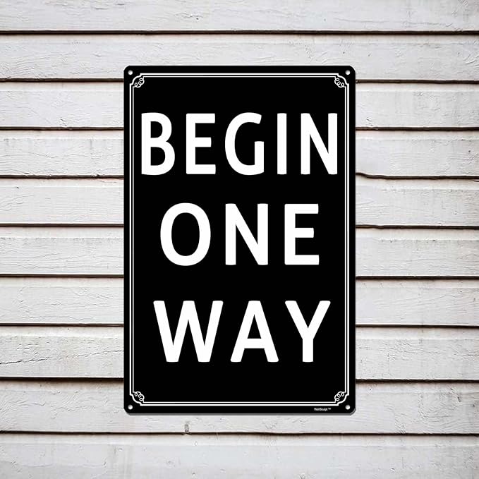 12x16" Begin One Way Parking Lot Sign - High-Intensity Grade Aluminum, Weatherproof & Fade-Resistant, Ideal for Outdoor & Indoor Use - Curbside Sign