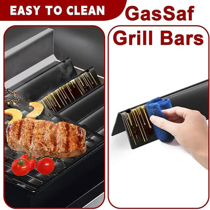 GasSaf 22.5 Flavorizer Bars 7536 for Weber Spirit 300 Side 3-Burner Grills, Spirit E/S-310, Spirit E/S-320, Spirit 700, Weber 900, Genesis Silver/Gold B C, Porcelain Grill Bars for Weber 7537 65903
