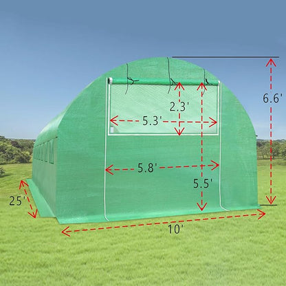 Strong Camel Replacement Greenhouse Cover for Walk in Greenhouse Frame Green House Top Cover (Frame NOT Included) (25 X 10 X 6.6ft)