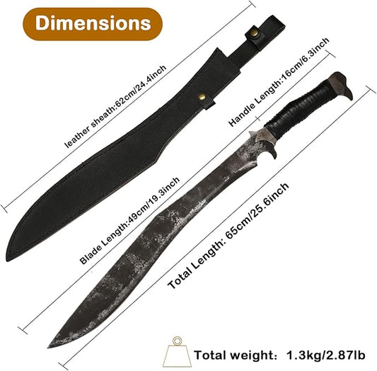 High Manganese Steel Blade Machete for Cutting Trees Heavy Duty Full Tang Outdoor Survival Hunting Tactical Sword