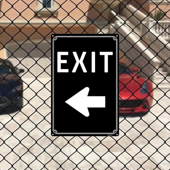 12x16"Exit Sign with Right Arrow - High-Intensity Aluminum Parking Lot Sign, Weatherproof & Fade-Resistant, Ideal for Outdoor & Indoor Use - Curbside Sign