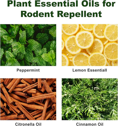 Rodents Repellent with Peppermint Oil for Squirrel - Mouse/Rat/Mole Repellent Balls for Indoor/Outdoor, Car Engines, Garage, Attic - Mice Deterrent Alternative to Moth Balls & Mouse Traps. (10 Pack)