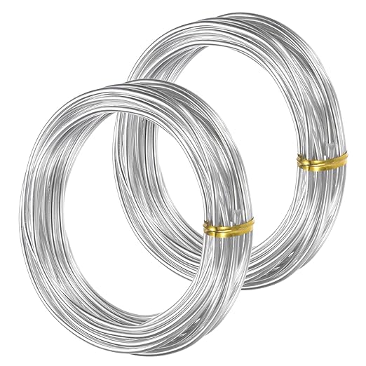 2-Rolls 2.5mm Bonsai Training Wire, 32.8 Feet Total Anodized Aluminum Bonsai Wires for Bonsai Tree Shaping/Branches Fixing/Trunk Holding/DIY Crafting [16.4ft Each, Silver]