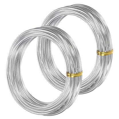 2-Rolls 2.5mm Bonsai Training Wire, 32.8 Feet Total Anodized Aluminum Bonsai Wires for Bonsai Tree Shaping/Branches Fixing/Trunk Holding/DIY Crafting [16.4ft Each, Silver]