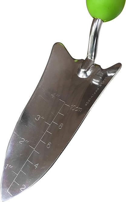 Garden Guru Transplanter Trowel Shovel - Stainless Steel - Rust Resistant - Ergonomic Grip - Perfect Hand Shovel Tool for Gardening Weeding Transplanting and Digging in Garden Beds (2 Pack)