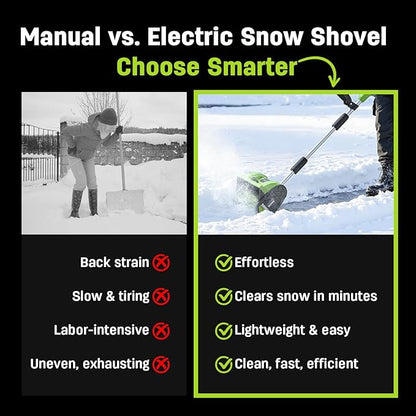 STEELITE 21V Cordless Snow Shovel, 12" Battery Snow Blower with Directional Plate, 20ft Throw, 2×4.0Ah Batteries & Charger, Extended Runtime(Ships in 2 Packages, May Arrive Separately)