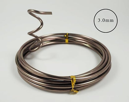 Anodized Aluminum Bonsai Training Wire 5-Size Starter Set with Canvas Bag - 1.0mm, 1.5mm, 2.0mm, 2.5mm, 3.0mm (147 feet total) - Choose Your Color (5 Sizes, Brown)
