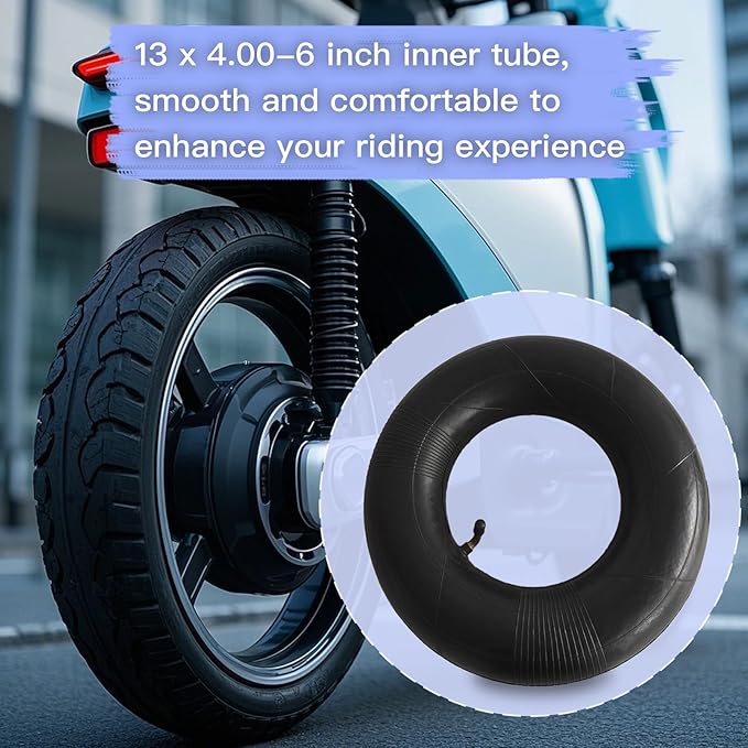 2 Pack 4.10/3.50-6 Replacement Inner Tube 13x4.00-6 Tubes Heavy Duty Replacement for 3.50/4.00-6, 4.10/3.50-6,13x4.00-6,13x5.00-6 Wheelbarrows Mowers Hand Trucks Snow Blowers