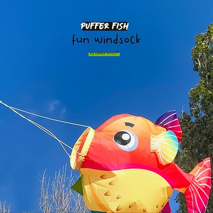 emma kites Puffer Fish Windsock Hanging Décor for Garden Backyard Balcony Porch Party Campsite Decoration 29-INCH