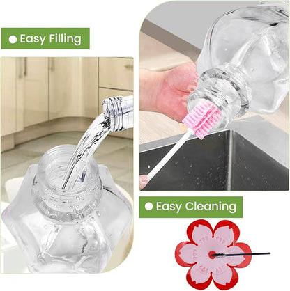 Hummingbird Feeder, BOLITE Glass Hummingbird Feeders for Outdoors Hanging, with Ant Moat and 4 Bee Guard Feeding Ports, 22oz, Leak Proof, Clear & Red