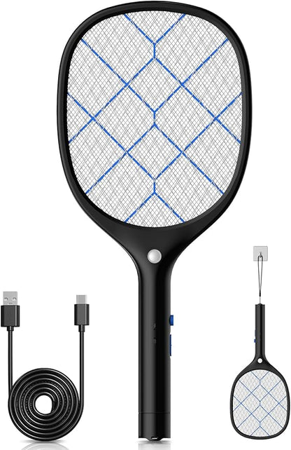 YISSVIC Electric Fly Swatter Bug Zapper Racket 4000V Rechargeable Mosquito Killer with LED Light for Indoor Home Office Backyard Patio Camping