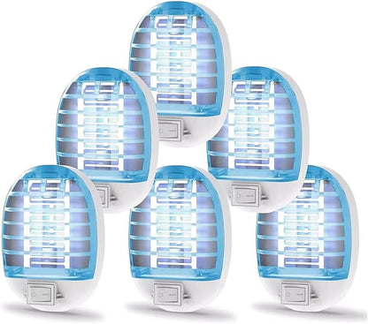 6 Pack Bug Zapper Indoor, Electronic Mosquitoes Killer Zapper with Blue Lights for Living Room, Baby Room, Kitchen, Bedroom(4)