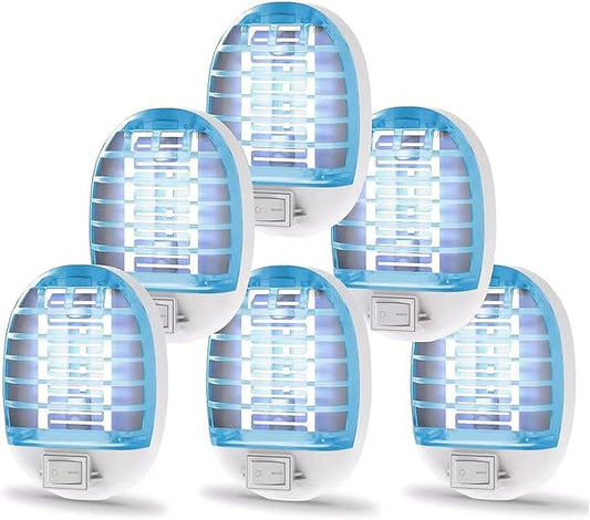 6 Pack Bug Zapper Indoor, Electronic Mosquitoes Killer Zapper with Blue Lights for Living Room, Baby Room, Kitchen, Bedroom(2)