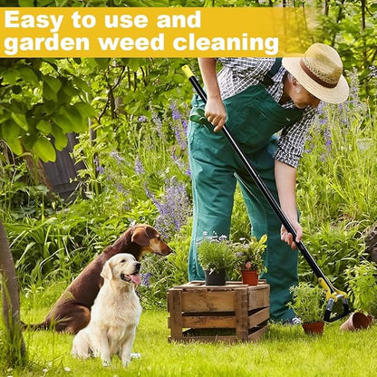 Ihomepark Adjustable Heavy-Duty Garden Hula Hoes, Long Handle Scuffle Hula Hoe for Efficient Weeding and Gardening, 30-72 Inch Loop Stirrup Design (6 FT)