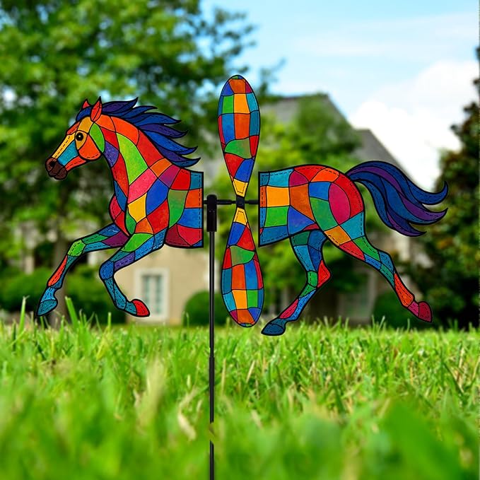 Horse Petite Spinner Outdoor, Horse Wind Spinner for Yard and Garden