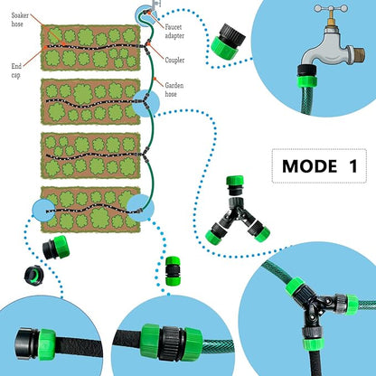 AMRITA Fittings for 1/2" Soaker Hose and Garden Hose, Female Connector& Male Connector &Valves & Straight Connectors.(Fittings)