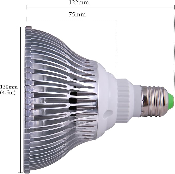 ABI True 24W Blue LED PAR38 Grow Light for Aquarium and Plant Growth (450-460nm)