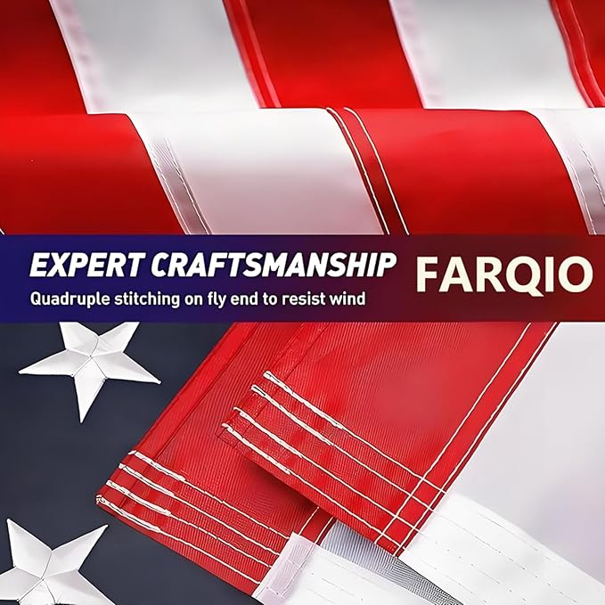 American Flag 2x3 Outdoor Sleeve, Sleeves for Flags, New 420D Polyester, Heavy Duty Durable Tear-Proof, Embroidered Stars, Sewn Stripes, UV Protection, Sleeved American Flag (Pole NOT Included)