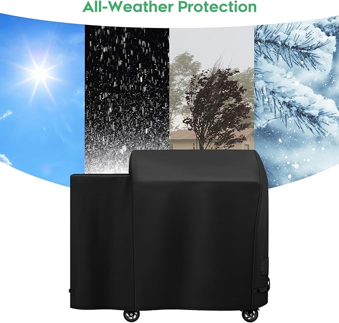Heavy-Duty 600D Grill Cover fit for Recteq Deck Boss 590 & RT-590 Wood Pellet Grill, Waterproof, UV and Fade Resistant