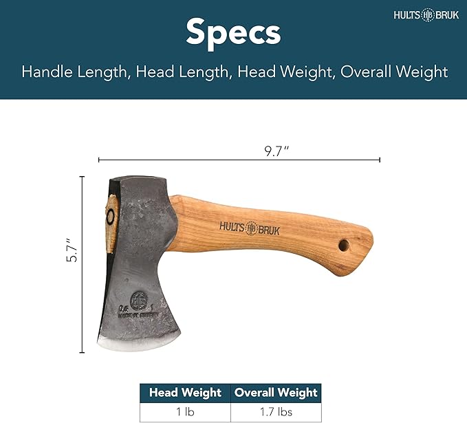 Hults Bruk 840762 Jonaker Hatchet - 1 lb Head, 9.4" Handle