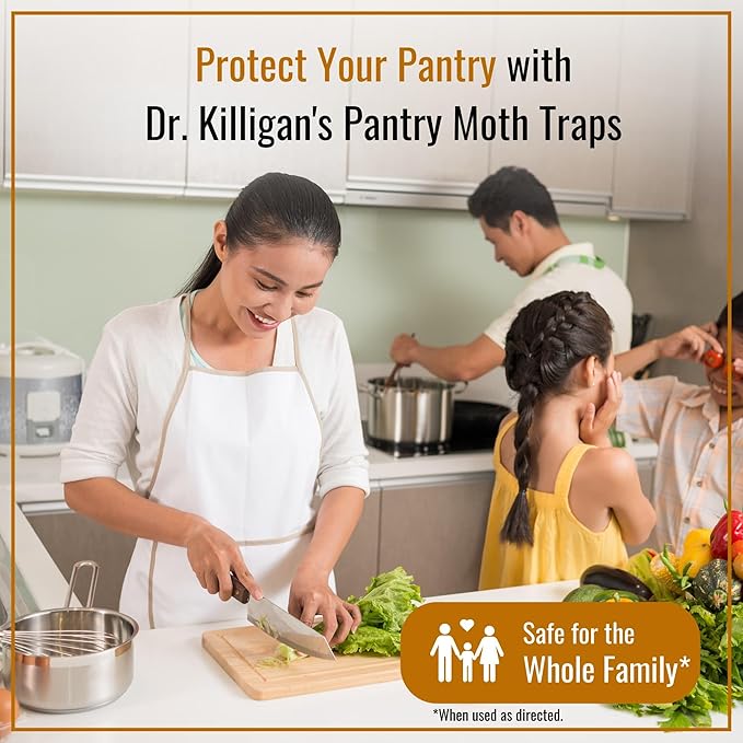 Dr. Killigan's Premium Double Potent Pantry Moth Traps with Pheromones Prime, Indian Meal Moth Traps for House, How to Get Rid of Moths in House (6 Count, Blue)