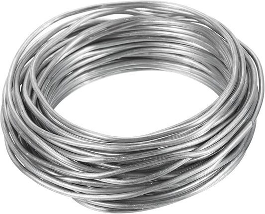 PATIKIL 2.5mm Bonsai Training Wire, Floral Wire Stems Anodized Aluminum Tree Wire 32.8 Feet Total for Gardening Branch Fixing, Silver Tone