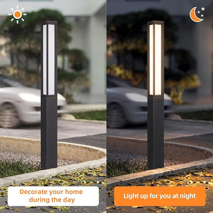 Outdoor Pathway Lights, 71 Inches Tall Bollard Light, 3000K Landscape Path Lighting, Large Mordern Led Bollards, IP65 Waterproof Pole Driveway Lights Wired for Walkway Sideway Garden Yard