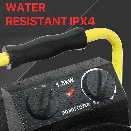 EAGLE PEAK 1500W Greenhouse Heater with Thermostat, Suitable for Greenhouse, Grow Tent, Garage, Cellar and RV Use, Water Resistant IPX 4 Rated, Overheat Protection, Radiant Heating, 1 Pack, Black