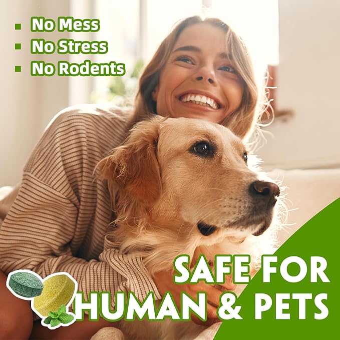 Rodent Repellent with Peppermint Oil – Mouse & Squirrel Deterrent for Car Engines, Garage, Attic – Rat/Mole/Mice Repellent – Indoor Outdoor Use – Alternative to Mouse Trap & Moth Balls.(40Pack)