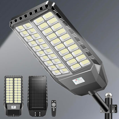 9000W Pro Large Solar Street Lights Outdoor with Thickened Shell, Commercial Grade Street Light Dusk to Dawn, Motion Sensor Solar Security Flood Light Waterproof for Yard, Driveway, Parking - 1 Pack