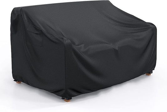 Patio Sofa Cover Waterproof - Heavy Duty 3-Seater Outdoor Couch Cover Patio Furniture Covers with Air Vent and Handles, 78" L×42" D×32" H, Black