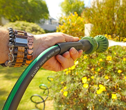 Hybrid Garden Hose 5/8 IN. x 50 FT, Heavy Duty, Lightweight, Flexible with Rotatable Grip Handle and Solid Brass Fittings