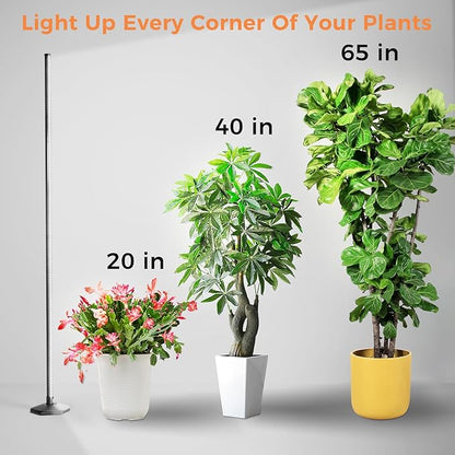 2 Pcs Grow Lights for Indoor Plants, 44W 384 Led Full Spectrum Plant Light, 5.4FT Adjustable Length Standing Grow Light with Timer/Six Leg Base for Greenhouse/Garden