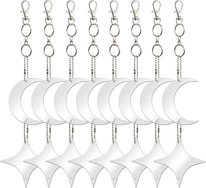 Keep Birds Away Mirror Disc, Hanging Reflectors to Scare Birds Away from Your House and Garden, 16 Moon-Star Discs
