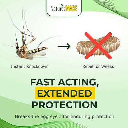 Nature’s MACE Outdoor Pest Repellent Spray – Kills & Repels Multiple Insect Types – Treats Lawns, Shrubs, and Patios – Safe for Family, Pets, and Plants – Essential Oil Formula with Fresh Scent – 40oz