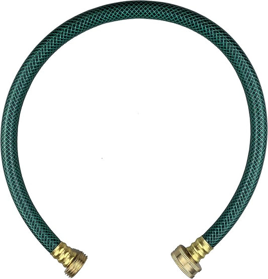 PVC Garden Hose 1/2 Inch Green Heavy Duty Water Hose with Solid Brass Fittings,No Leaking, Flexible,for outdoors,Lawns,Patio (2 FT, Green, Brass Fittings)