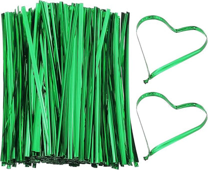 PATIKIL Bag Twist Ties 6 Inch, 800 Pcs Metallic Bread Ties for Treat Plastic Bags Gift Wrapping Candy Coffee Bag Plant Party Cake Favor, Green