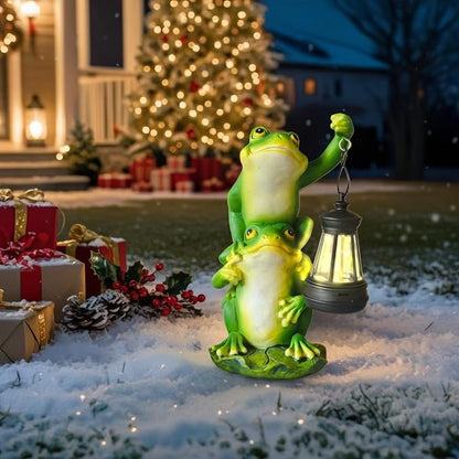 Solar Outdoor Statues Frog Garden Decor Figurine Lights for Outside, Yard Decorations Outdoor Patio Decor, Unique Housewarming Gardening Gifts for Women