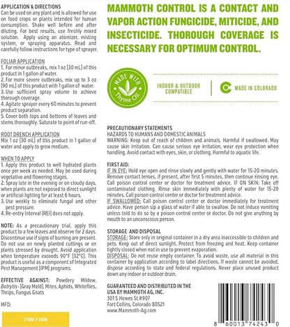 Mammoth Control - Concentrated Miticide, Fungicide and Insecticide - Made with Thyme Oil (1 Gallon)