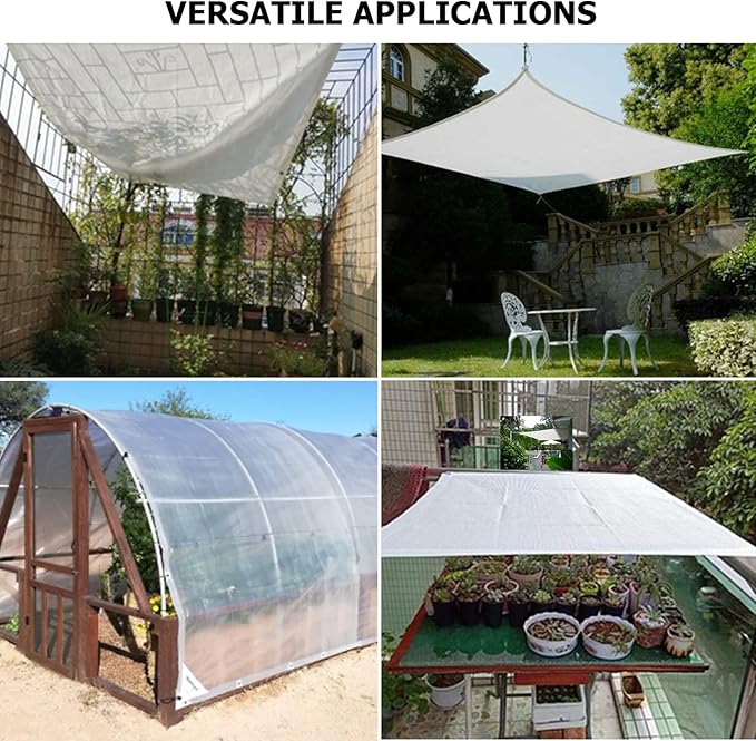 Clear Greenhouse Heavy Duty tarp 14 Mil Clear Waterproof Cover,UV Resistant Poly Tarp with Grommets 12 x20ft Superior Strength,for Gardening, Farming, Nursery, Garden