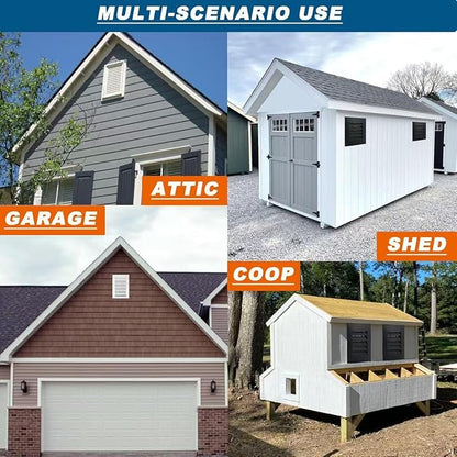 18" X 18" Aluminum Alloy Gable Vent, Rust Gable Vents for Shed, Removable Filter Screen，Reducing Indoor Temperature - Ideal for Wall, Attic, Shed, Door, and Shipping Container，Vent Opening: 16" x 16"