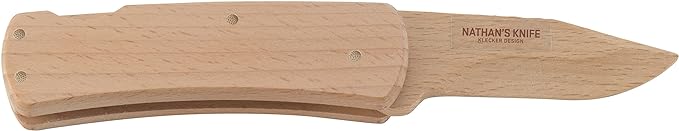 CRKT Nathan's Knife Kit: Wooden Pocket Knife, Drop Point Blade Design with Working Lock Back, Craft Project, Great for Kids 1032, Black