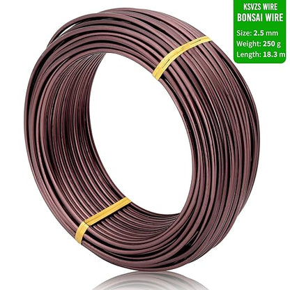 Bronze-2.5-Anodized Aluminum Bonsai Training Wire 250g Large Roll,Many Size to Choose,KSVZS Bendable Metal Wire for Crafts,Sculpting,Armature and Daily Use,Necessities for Family