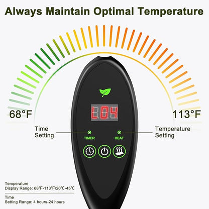 20"x 20" Seedling Heat Mat with Digital Thermostat Controller, Waterproof Plant Heating Mat Pad for Seed Plants Starter/Warm Hydroponic/Grass/Reptile/Sourdough/Indoor Growing