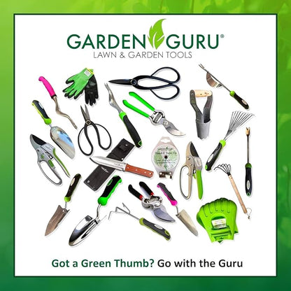 Garden Guru Hand Rake Cultivator Tiller Tool – Strong Carbon Steel for Ultimate Strength - Rust Resistant – Ergonomic Handle – Great for Gardening Cultivating Loosening Weeding Mulching Soil Prep