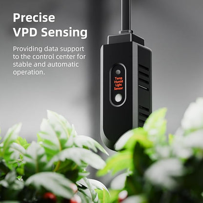 Spider Farmer GGS AC5 Power Strip Kits, 5 AC Smart APP-Based Controls Outlets, 3 in 1 Soil Sensor, Temp Humid Light Sensor, for Indoor Grow Tent and Room