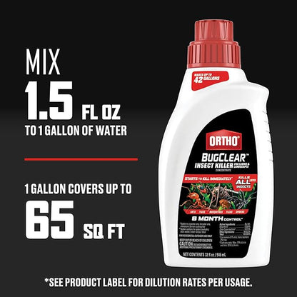 Ortho BugClear Insect Killer for Lawns and Landscapes Concentrate, Kills Periodical Cicadas, Mosquitoes, Ants, Spiders, Fleas, Ticks and More, 32 fl. oz.